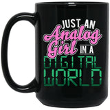 Just An Analog Girl In A Digital World Ceramic Home or Stainless Steel Travel Mug