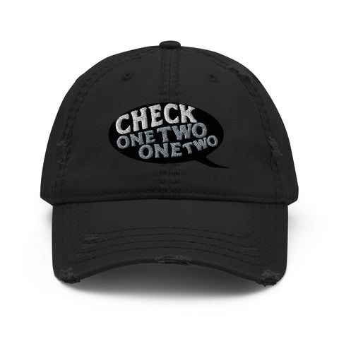 Mic Check One Two Distressed Dad Hat