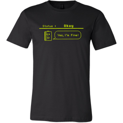 Status: Okay - Digital Console Battery Indicator Short Sleeve T-Shirt